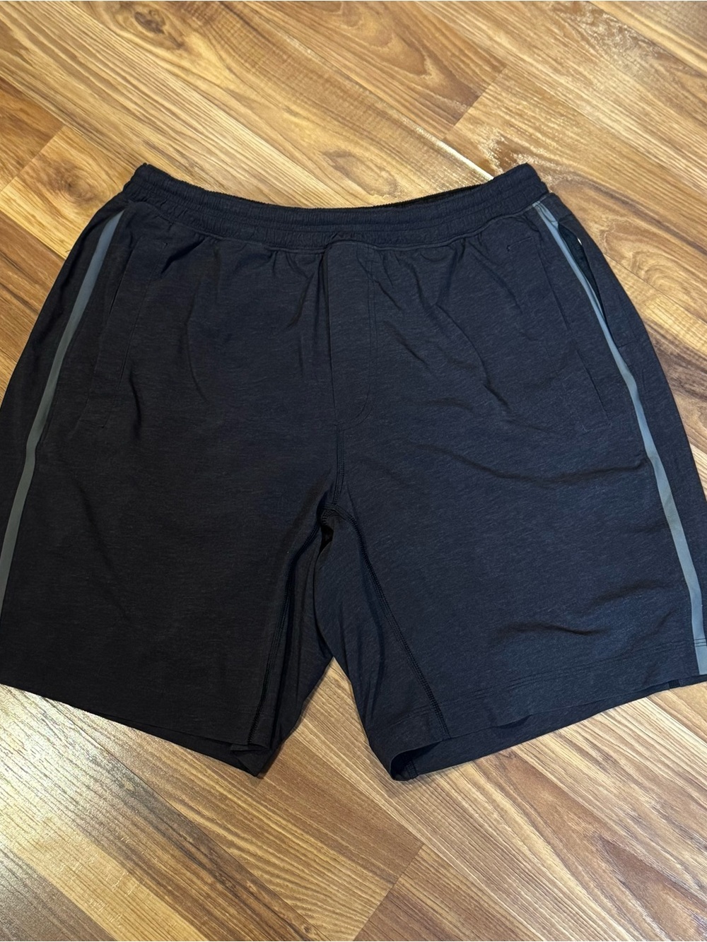 Lululemon Men's Gray Pace Breaker Shorts with Blue Liner, 9” Inseam, Size XL